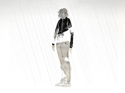 Missing Parts black and white character depression drawing editorial female fragmented girl grey hand drawn illustration illustrator ink pen person piece rain wash water woman