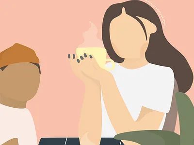 Cafe Date cafe coffee creative date design flat illustration minimal vector
