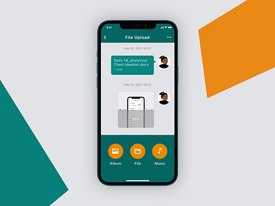 Day 31 File Upload chatroom dailyui file upload iphone app sketch ui ux vector