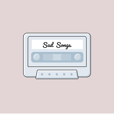 ♡ cassette design dribbbleweeklywarmup icon iconography illustration illustrator music sad valentine valentinesday vector