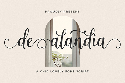 De Alandia branding cursive design headline modern poster pretty quotes stylish wedding