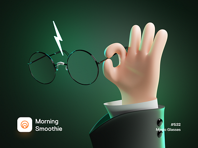 Magic Glasses 3d 3d art 3d artist 3d modeling blender blender3d diorama glasses harry potter hogwarts hp illustration isometric isometric design isometric illustration lightning bolt low poly magic magical