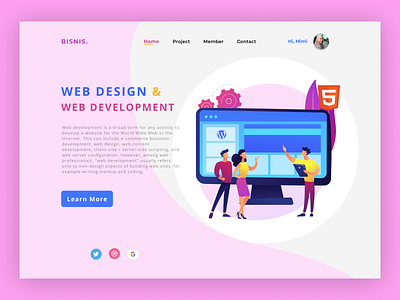 Ui - Web Development app design graphic design minimalism typography ui ux vector web website