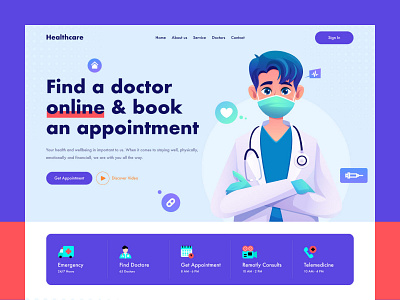 Health Care appointment design doctor doctorsweb health healthcare healthy homepage hospital illustraion landing service website