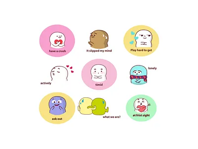 Valentine's Day character heart simple sticker