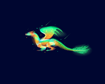 Dragon dragon graphicdesign green illustration space vector