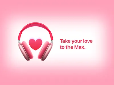 AirPods Max Valentine's Edition advertising airpods apple design love max pink valentines day