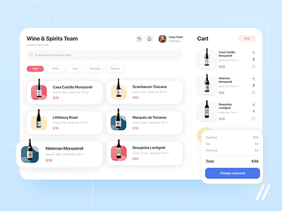 Wine Shop POS App app cart design drinks ecommerce mobile mvp online point of sale pos purrweb react native shop shopping cart startup ui ux web website wine