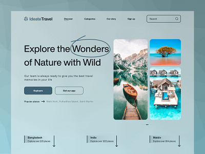 Travel service Landing Page Exploration agency clean hero landing page design landingpage travel travel app traveling turism ui ux web design website design