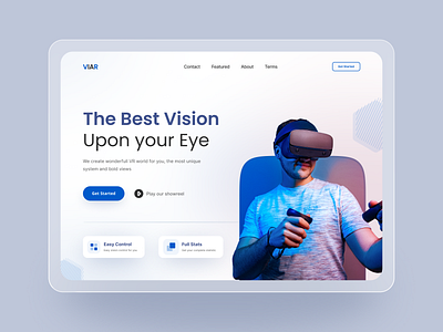 VR Landing Page Header Exploration clean image landing landing design landingpage minimalist minimalistic simple ui ui design uidesign uiux ux vr website website design