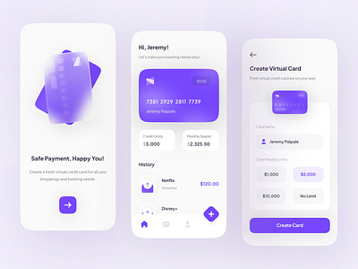 Chika - Smart Banking App UI app application banking clean credit card finance glassmorphism icon interface ios layout minimal mobile simple smart ui ui design ui ux uiux ux