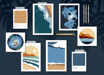 Seascape Creator Kit abstract affinity designer branding design digital illustration logo minimal ocean vector wave