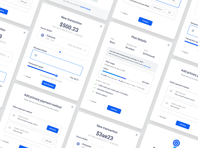 Banking Components blue ui ux white