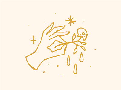 The Black Flower adobe illustrator artwork design drawing flower graphic graphic design hand hand drawn illustration illustrator mysticism occult skull stars symbolism yellow