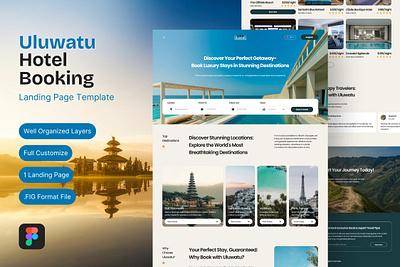 Hotel Booking Landing Page booking figma framer hotel landing page ui uluwatu ux website