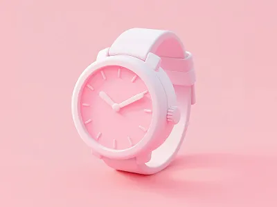 3D Watch in Cute & Smooth Render 3d 3d cartoon 3d model 3d watch cartoon watch children illustration cute watch design fiverr gerdoo graphic design illustration logo pastel design pastel watch pink watch watch design watch illustration