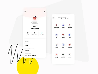 Transaction category banking bankingapp categories illustration spendings transaction transactioncategory transactiondetails ui ui design uiux uxui