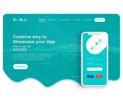 VooApP Landing Page app branding design graphic design illustration logo typography ui ux web