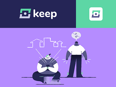 Keep App - Logo & Illustration Style branding community finance illustration fintech fintech branding fintech illustration fintech logo housing icon illustration logo logo icon money real estate spot illustration vector