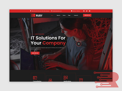 Ruby - IT Solutions Company Elementor Template Kit company digital home page innovative it it solution landing page modern red software technology ui ui design web design web template web theme