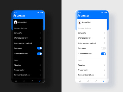 Settings (conceptual design) daily dailyui dailyuichallenge darkmode design dribbble figma figmadesign minimal setting settings ui ui