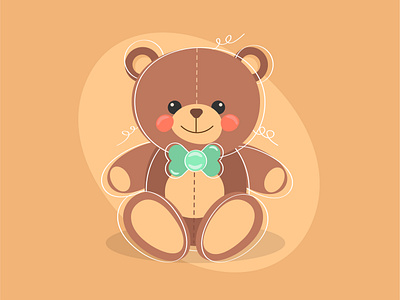 Cute teddy bear. Adobe Illustrator Tutorial boy childrean cute girl illustration kids newborn teddy bear toy vector