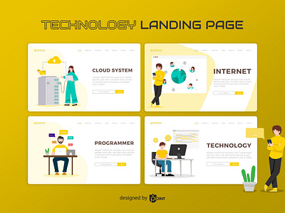 Technology - Landing Page graphic design illustration landing page landing page design landing page illustration technology ui design vector vector illustration website