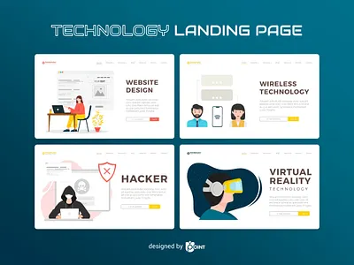 Technology - Landing Page graphic design illustration landing page landing page design landing page illustration technology ui design vector vector illustration website