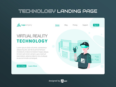 Technology - Landing Page graphic design illustration landing page landing page design landing page illustration technology ui design vector vector illustration website