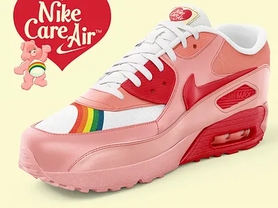 Nike Care Air advertising campaign branding carebear carebearnike design illustration logo logodesign nike nikeairmax typography valenties valentinesday