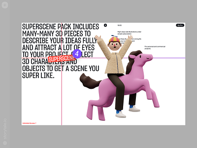 Superscene Characters ❤️ 3d animals bestseller bright characters children colorful design horse illustration kids product scene storytale superscene ui update volumetric web