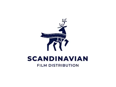 scandinavian deer cinema deer design film illustration inspiration logo scandinavian vector