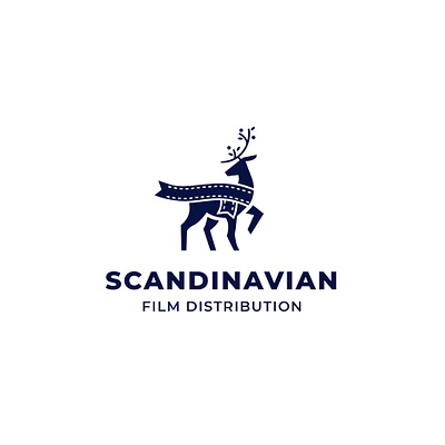 scandinavian deer cinema deer design film illustration inspiration logo scandinavian vector