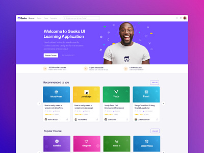 Geeks UI Academy Admin Template academy admin dashboard application ui course courses courses marketplace education homepage homepage design landingpage marketplace online tutorial product design ui kit uidesign uxui web app webdesign