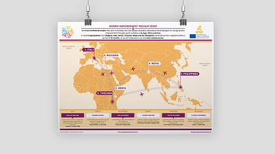 Women Empowerment Through Sports Map brand design branding design illustration logo map typography vector