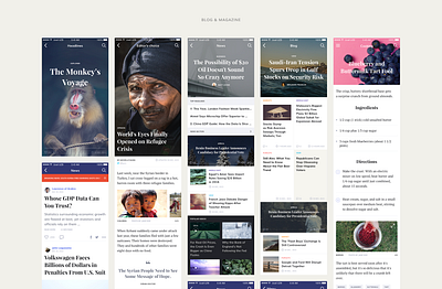 Blog and Magazine App Screens app design app design icon ui web ios guide app design ui ux blog app new app screen screenprint ui ux