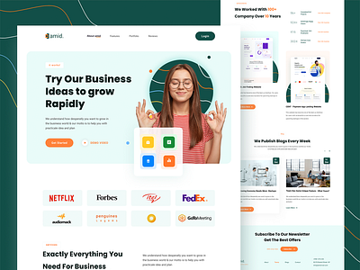 Modern and Minimalist Landing Page clean design landingpage modern photoshop web