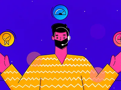 Qualitative & Quantitative Metrics To Measure Call Center Agent animation animation 2d design designer designs dribbble flat illustration motion graphics motion graphics animation procreate vector