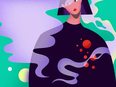 Smoke art character girl graphic illustration medicine shapes smoke smoker vector