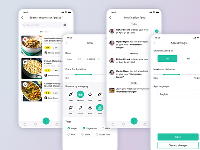 Food Delivery App Design app card clean design flat interface modern ui ux white