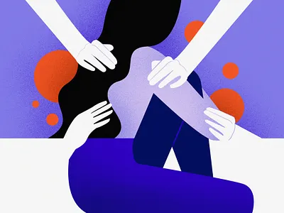 Support art character family fears girl graphic illustration medicine shapes support vector