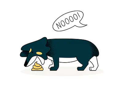 Poop 2d animal animals character colors design dog flat illustration illustrator pat poop procreate