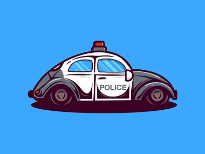 car police bird design icon illustration logo pencil sketch vector