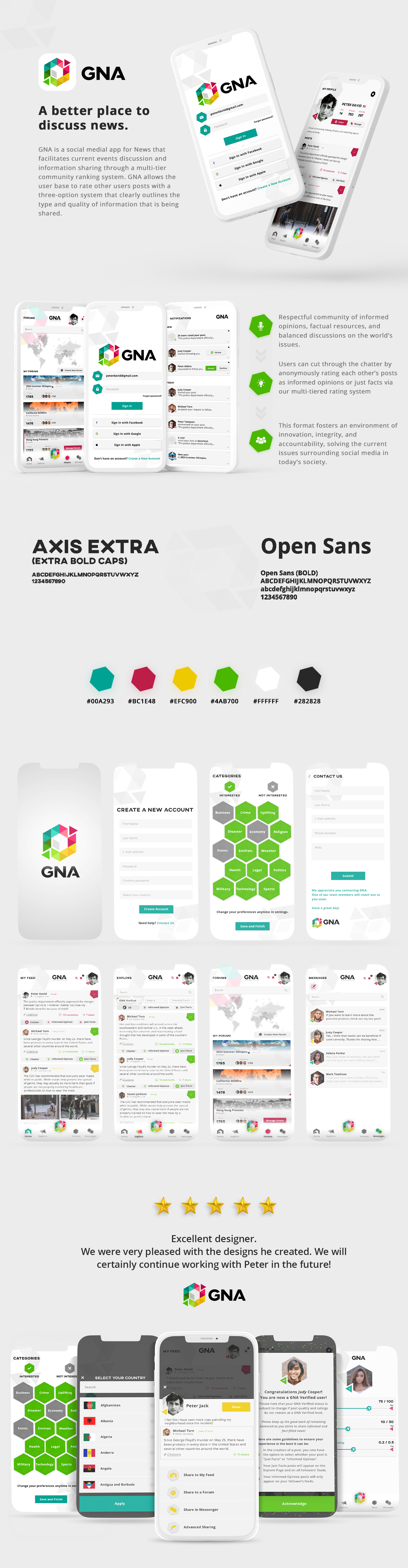 Example of Global News Application. A better place to discuss news.