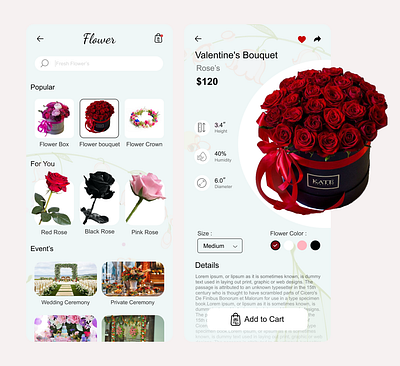 flower shop app creative design