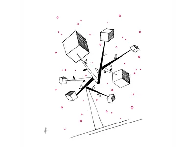 Organic Geometry III analog drawing fineliner illustration sketchbook