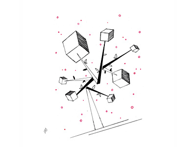 Organic Geometry III analog drawing fineliner illustration sketchbook