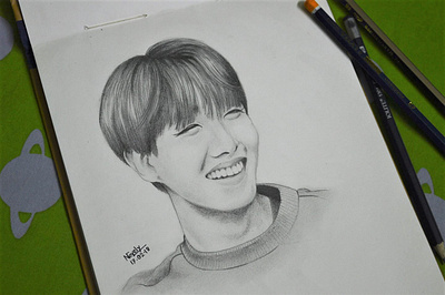 J-hope bts bts fanart drawing fanart j hope j hope korean music sketch traditional art
