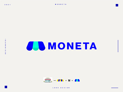 MONETA logo design - Lettermark M brand brand identity branding graphic designer identity letter m letter m logo lettermark letters logo logo designer logotype m m logo minimal minimalist logo modern monogram store logo typography