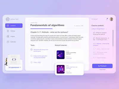 Coding Lady Lesson view app app design brand design brand identity branding branding design clean clean design clean ui glassmorphism ui ui ux ui design uidesign uiux ux ux ui ux design uxdesign uxui